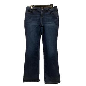 New York & Company size 12 Mid Rise Straight Leg Dark Blue Jeans Size 12 Petite